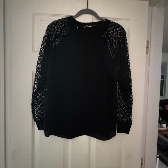 LOFT Women's Black Lace Detail Top - Picture 1 of 9